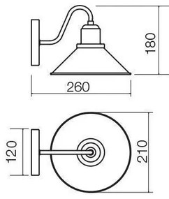 Redo 02-934 - Aplică perete VERNER 1xE27/42W/230V