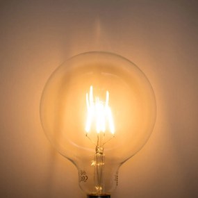 Set 5 becuri Bec LED E27 cu filament spiralat reglabil G125 5W 450lm 2200K