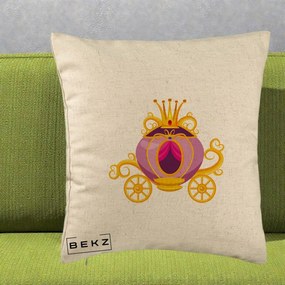 Perna Decorativa Trasura Regala Aurie, 40x40 cm, Bej, Husa Detasabila, Perna Inclusa, BEKZ®