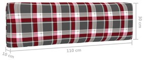 Canapea de mijloc din paleti de gradina, gri, lemn pin tratat model rosu carouri, canapea de mijloc, Gri, 1