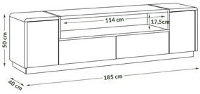Comodă de televizor FRED alb/gri