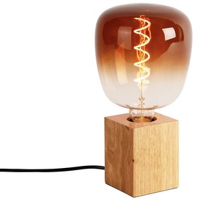 Lampă de masă rustică din lemn natural cu LED G140 - Bloc