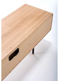 Comodă TV neagră/în culoare naturală din lemn de stejar 160x48 cm Fina – Gazzda