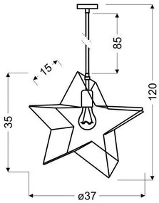 Lustră pe cablu STAR 1xE27/60W/230V