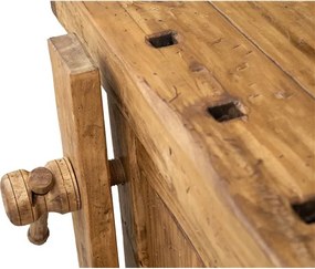 Banc de tamplar, L184 74 H92 cm, usi glisante, natur antic, lemn masiv