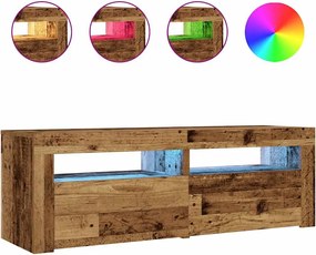 vidaXL Noptiere cu LED-uri, 2 buc., Lemn vechi, 60x35x40 cm