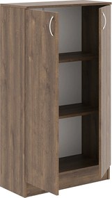 Biblioteca Flint, 2 Usi, Stejar Bronz, 70 x 32 x 122 cm