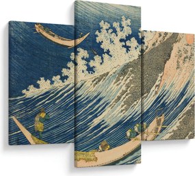 Tablou - Katsushika Hokusai, Fishing Boats at Choshi in Shimosa (Soshu Choshi) , reproducere (90x60 cm)