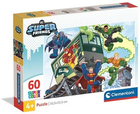 Liga Dreptății Teamwork Puzzle DC Super Hero de 60 de piese Clementoni
