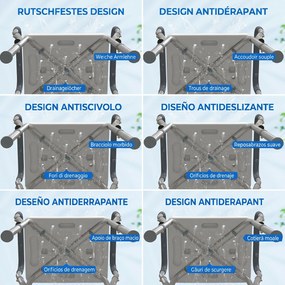 HOMCOM Scaun Reglabil de Duș cu Mânere, Multicolor | Aosom Romania