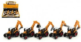 Tractor cu excavator constructie metal/plastic 15cm