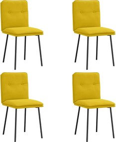 vidaXL Scaune de sufragerie, 4 buc., galben, catifea