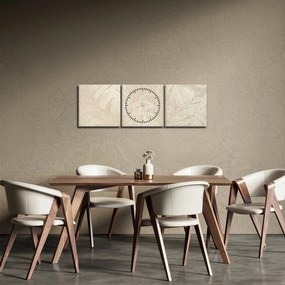 Tablou - Frunze în textură (cu ceas) (90x30 cm)
