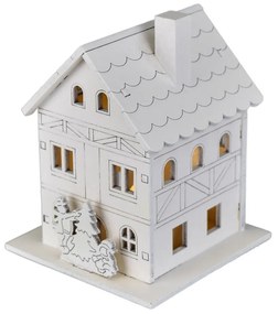 Decorațiuni luminoase de Crăciun Casă din lemn, 8x 10 x 8 cm, LED