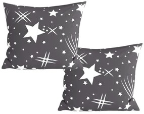 Set 2 huse decorative pentru perna din microfibra NIGHT SKY 45x45 cm, gri