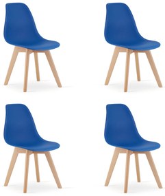 Scaun albastru KITO cu picioare din fag
