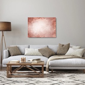 Tablou pe sticlă - Mandala roz (70x50 cm)