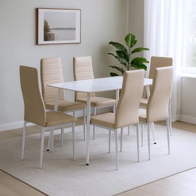 Renton 6+1 set de luat masa bej-gri