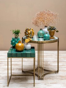Masuta laterala, din metal si ceramica, green Porto