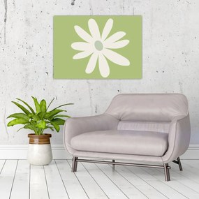 Tablou pe sticlă - Hippies, flori verzi N⁰2 (70x50 cm)