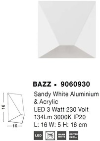 Aplica LED de perete design minimalist Bazz alb