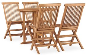 vidaXL Set mobilier de exterior pliabil, 5 piese, lemn masiv de tec
