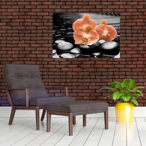 Tablou - Orhidee portocalii (90x60 cm)
