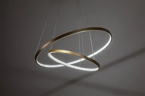 Lustra LED cu telecomanda cu 2 inele metal auriu Beliza