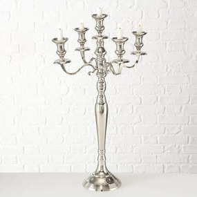 Sfesnic lumanari argintiu, din aluminiu, 78 cm, Victoria