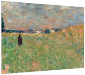 Tablou pe sticlă - Georges Seurat, A Summer Landscape, reproducere (70x50 cm)