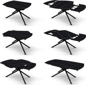 Masa ceramica extensibila Rotativa Noir 120 x 88 x h 76 cm