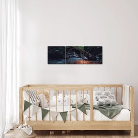 Tablou cu râu montan (cu ceas) (90x30 cm)