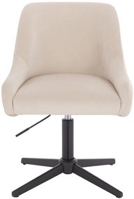 HR920CROSS Scaun Crem din Catifea cu Bază Neagră