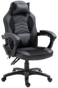 HomCom scaun gaming, masaj, incalzire 68×69×108-117cm | AOSOM RO