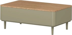 Măsuță de cafea Elivo 100 cm cu sertare pe picioare - eucalipt / stejar baltic dune