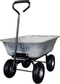 Cărucior de grădină 3 în 1 cu basculantă, capacitate de încărcare până la 250 kg, oțel galvanizat