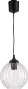 Brilagi - Pendul LED pe cablu RETRO GLASS 1xE27/60W/230V Ø 18 cm negru/transparent