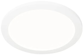 Plafonieră cu montaj încastrat albă 30 cm cu LED inclus cu 3 trepte de reglaj a luminozității IP44 - Steve