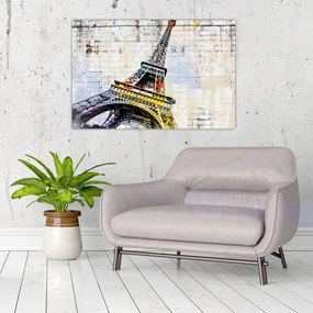 Tablou - Arta digitală a Turnului Eiffel (90x60 cm)