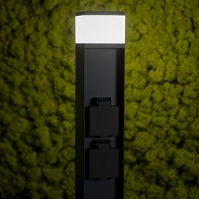 Lampă de exterior cu 2 prize Kanlux 38765 DASTEN 1xG9/11W/230V 50 cm IP44 negru