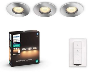 SET 3x corp de iluminat LED pentru baie dimabil 1xGU10/5W/230V IP44 Philips + telecomandă