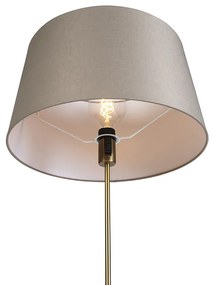 Lampă de podea din bronz cu abajur din in taupe de 45 cm reglabil - Parte