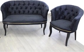 Set canapea Milano Relax 2+1, Homs textil albastru