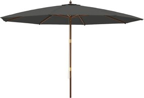 vidaXL Umbrelă de soare de grădină stâlp din lemn, antracit 400x273 cm