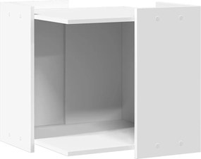 vidaXL Cutie pentru litieră pisici, alb, 53x53x51 cm, lemn prelucrat