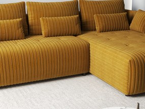 Colțar extensibil dumonde cu ladă de depozitare si sezut confortabil din spuma high-density, Malta Ambience Mustard II 235x185 cm