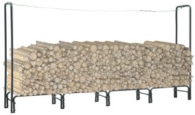 vidaXL Rastel pentru lemne de foc, antracit, 240x35x120 cm, oțel