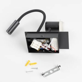 Lampă LED de perete Brilagi NUBILA 1xE27/25W/230V + LED/3W negru