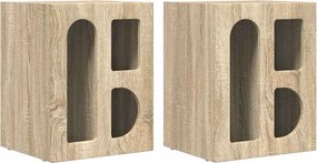 vidaXL Noptieră 2 pcs Stejar Sonoma 40 x 35 x 50 cm Lemn compozit