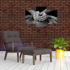 Tablou alb negru - producția de ceramică (90x60 cm)